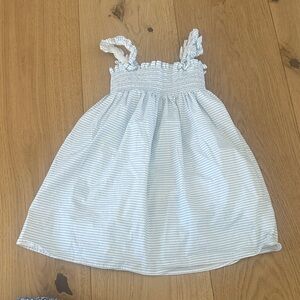Minnow Striped Blue and White Kids Dress cotton 4